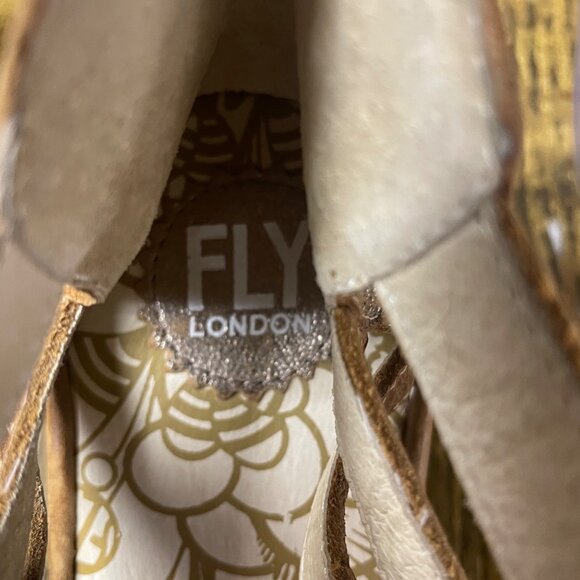 Fly London Yafi Lace Up Leather Wedge Sandals Brown Tan Sz 41 (EU) - Picture 9 of 9